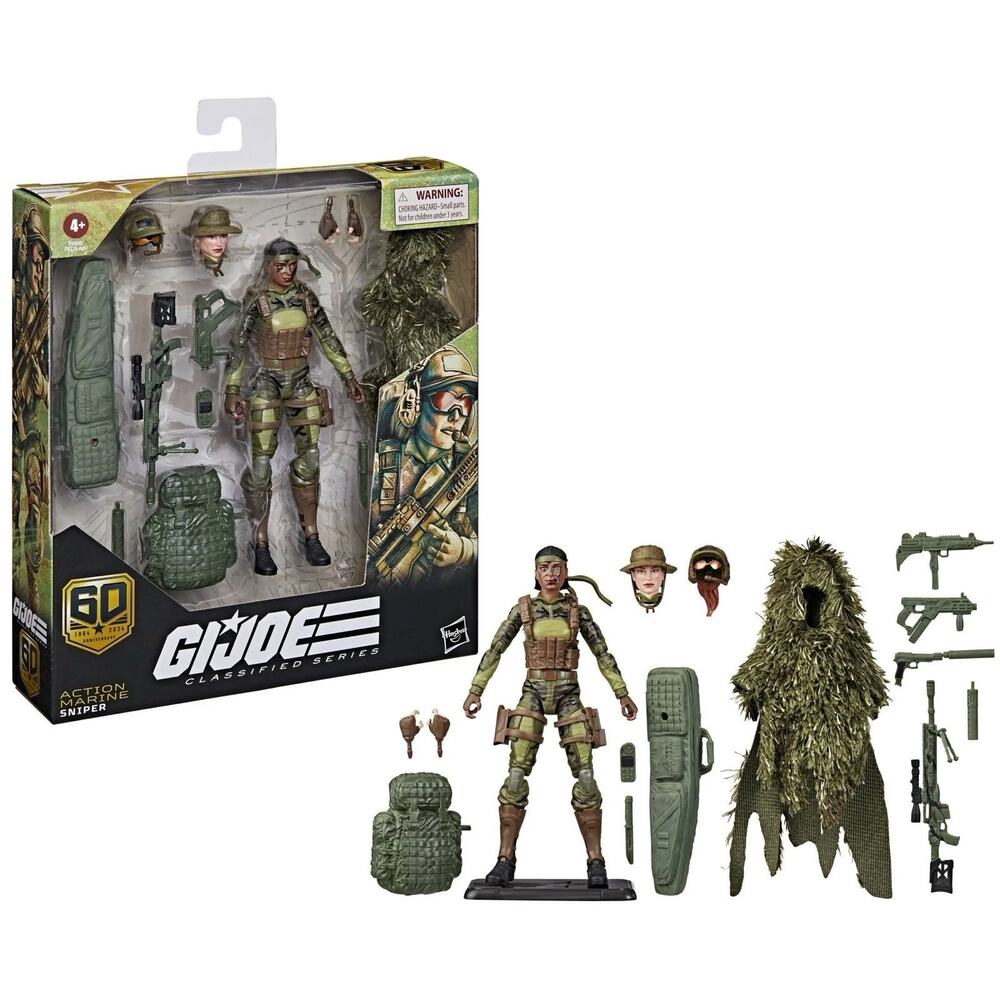 G.I. Joe Classified Series 60th Anniversary 6'' Deluxe Marine Sniper Figure MIB